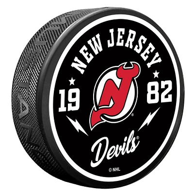 New Jersey Devils Bolt Hockey Puck