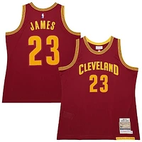 Men's Mitchell & Ness LeBron James Wine Cleveland Cavaliers Hardwood Classics 2015/16 Authentic Jersey
