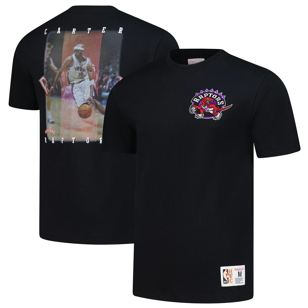 Men's Mitchell & Ness Vince Carter Black Toronto Raptors Hardwood Classics NBA Legends T-Shirt