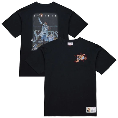 Men's Mitchell & Ness Allen Iverson Black Philadelphia 76ers Hardwood Classics NBA Legends T-Shirt