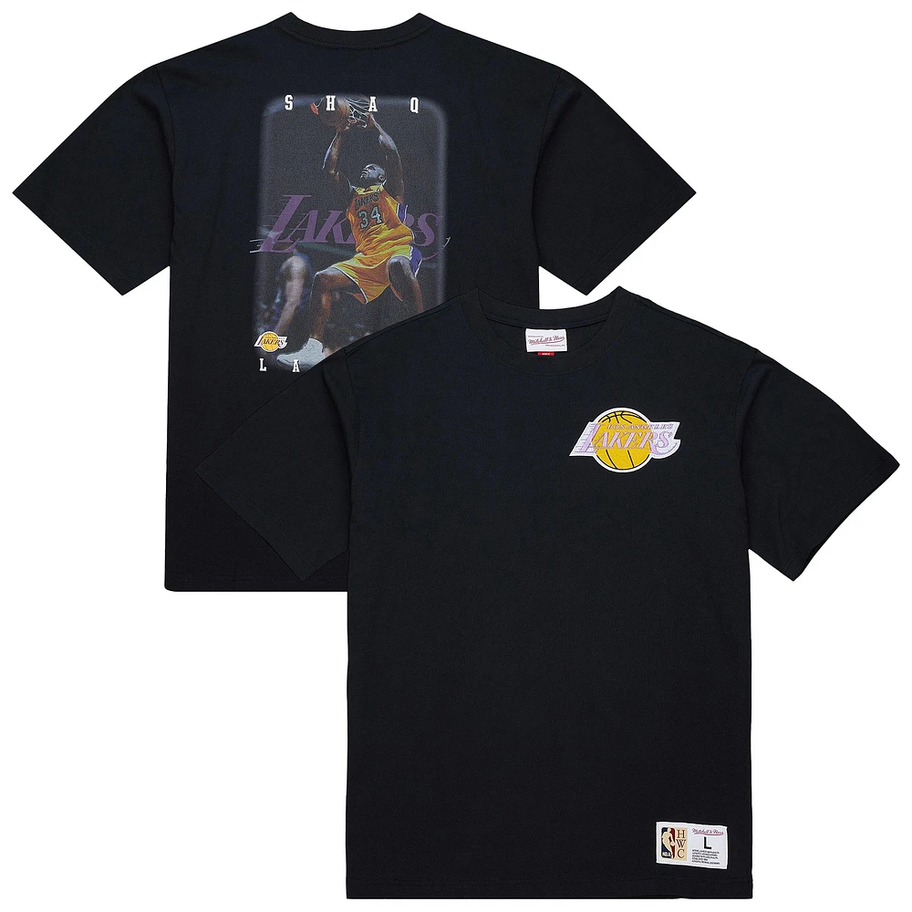 Men's Mitchell & Ness Shaquille O'Neal Black Los Angeles Lakers Hardwood Classics NBA Legends T-Shirt