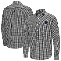 Men's Antigua Edmonton Oilers Ellis Tri-Blend Long Sleeve Button-Down Shirt