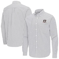 Men's Antigua Gray Anaheim Ducks Ellis Tri-Blend Long Sleeve Button-Down Shirt