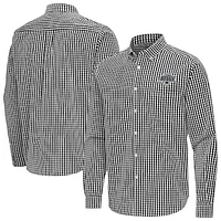 Men's Antigua Los Angeles Kings Ellis Tri-Blend Long Sleeve Button-Down Shirt