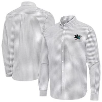 Men's Antigua Gray San Jose Sharks Ellis Tri-Blend Long Sleeve Button-Down Shirt