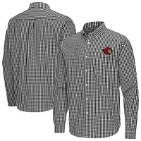 Men's Antigua Black Ottawa Senators Ellis Tri-Blend Long Sleeve Button-Down Shirt