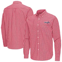 Men's Antigua Washington Capitals Ellis Tri-Blend Long Sleeve Button-Down Shirt