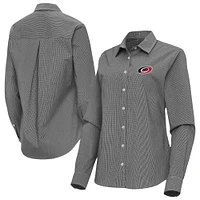 Women's Antigua Carolina Hurricanes Porter Woven Tri-Blend Long Sleeve Button-Up Shirt