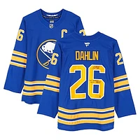Rasmus Dahlin Buffalo Sabres Autographed Royal Fanatics Premium Jersey with "First Fanatics Jersey Signed" Inscription - Limited Edition #1/1