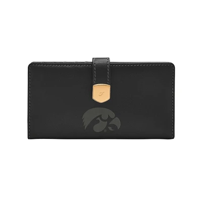 Fossil Iowa Hawkeyes Lennox Leather Tab Bifold Wallet
