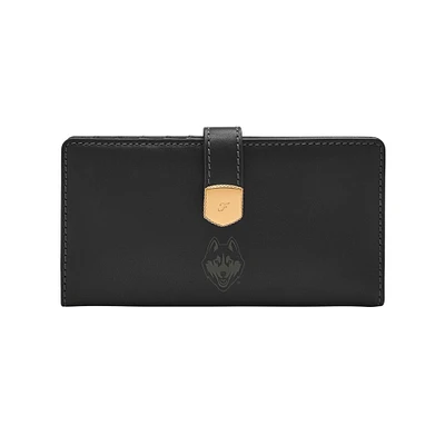 Fossil  UConn Huskies Lennox Leather Tab Bifold Wallet