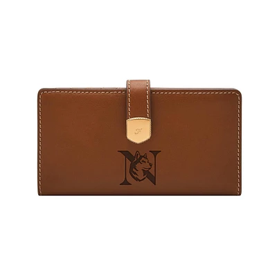 Fossil  Northeastern Huskies Lennox Leather Tab Bifold Wallet