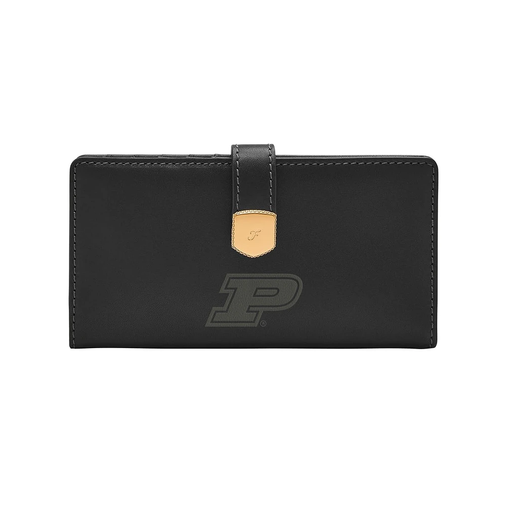 Fossil Purdue Boilermakers Lennox Leather Tab Bifold Wallet