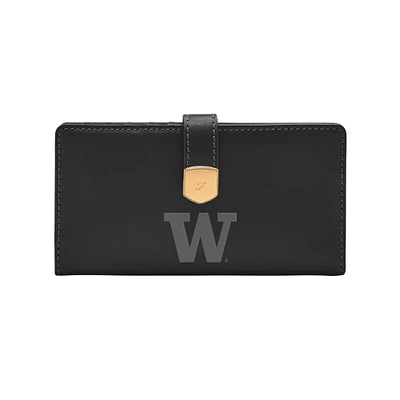 Fossil  Washington Huskies Lennox Leather Tab Bifold Wallet