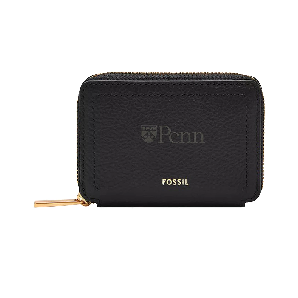 Fossil Pennsylvania Quakers Logan Zip Around Card Case