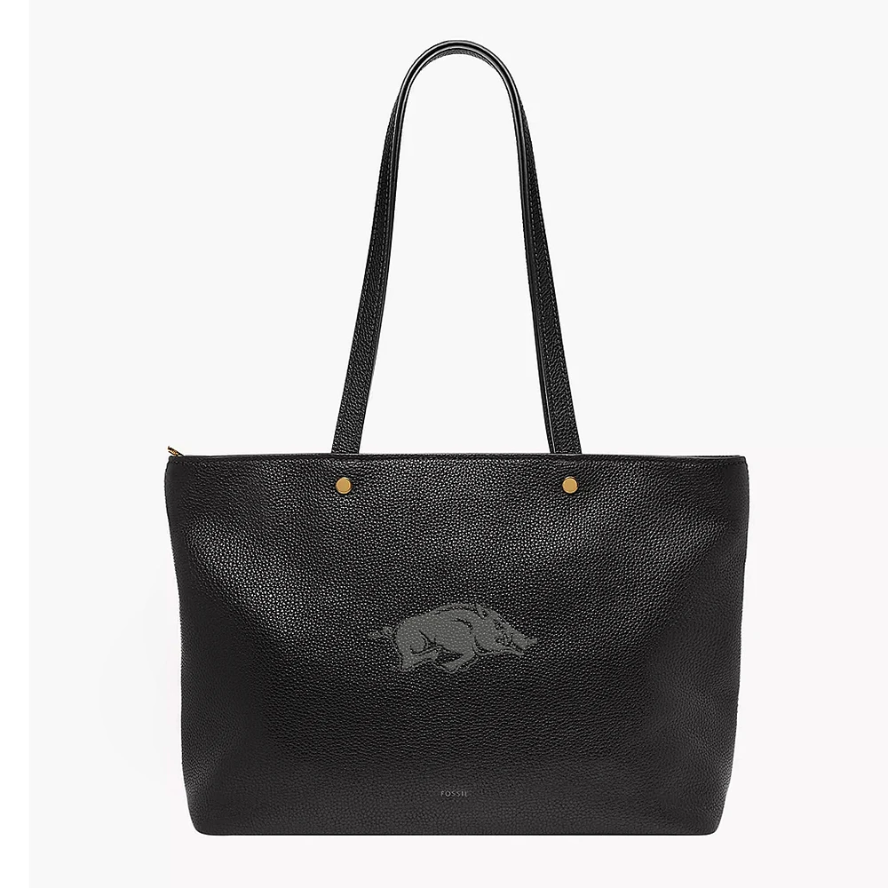 Fossil Arkansas Razorbacks Jessie Leather Zip Tote