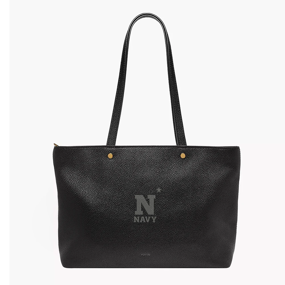 Fossil Navy Midshipmen Jessie Leather Zip Tote