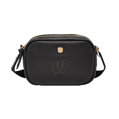 Fossil Wisconsin Badgers Danni Leather Crossbody Bag