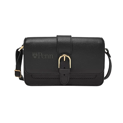 Fossil Pennsylvania Quakers Zoey Leather Small Flap Crossbody Bag