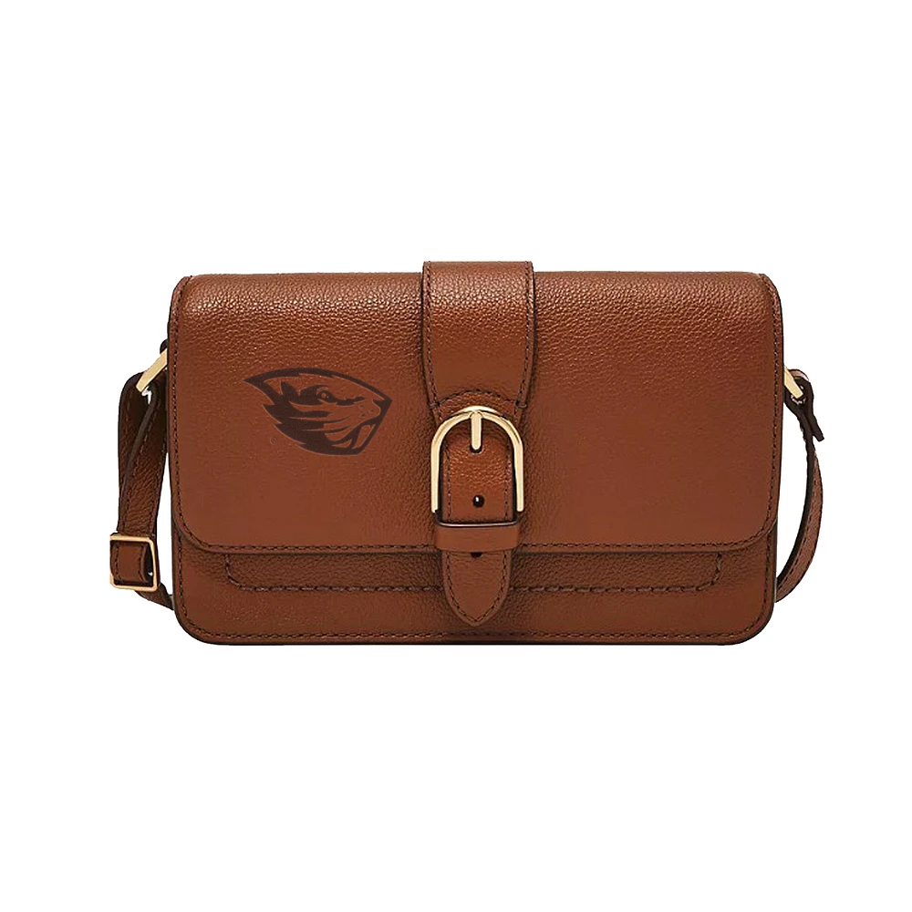 Fossil Oregon State Beavers Zoey Leather Small Flap Crossbody Bag