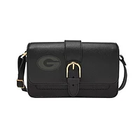 Fossil Georgia Bulldogs Zoey Leather Small Flap Crossbody Bag