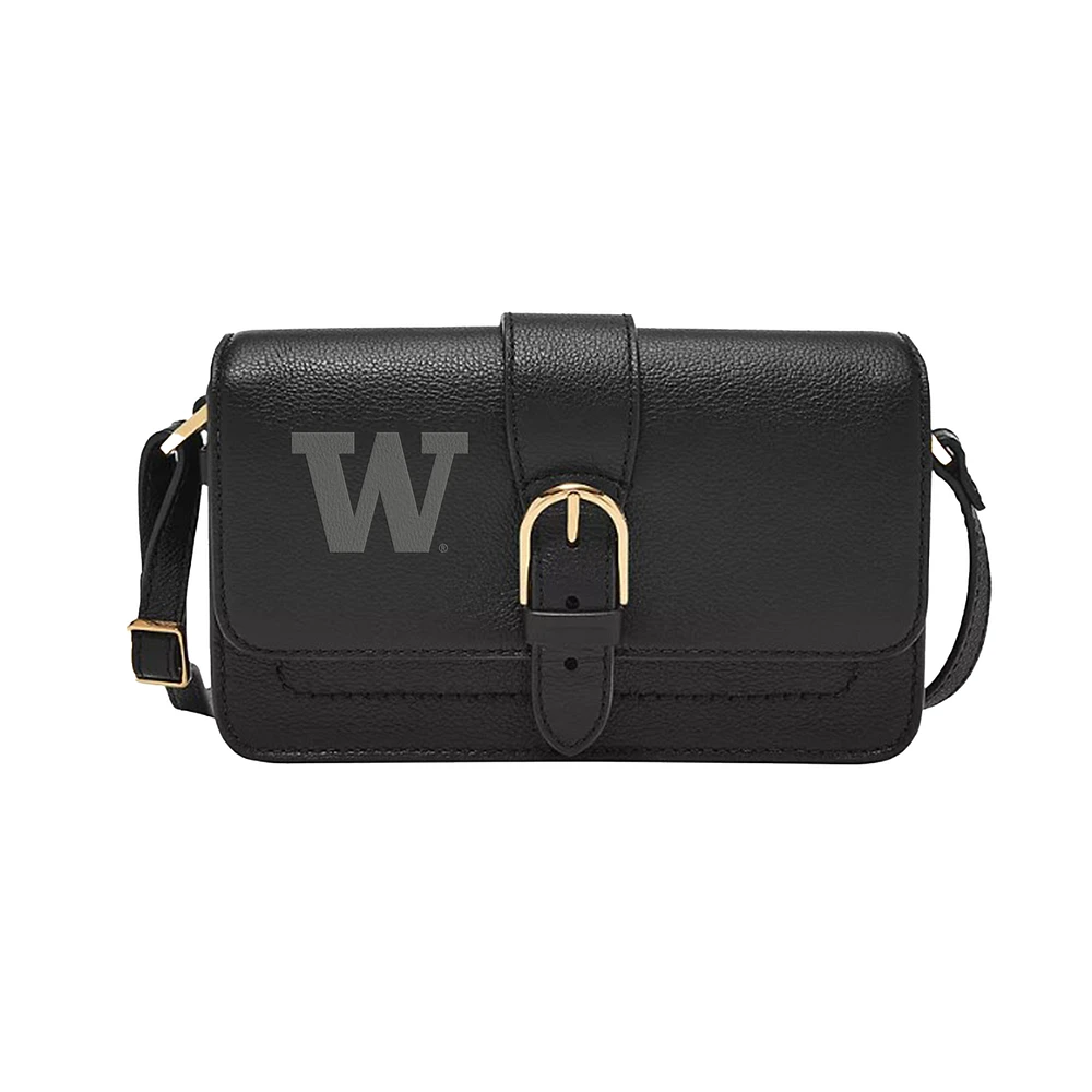 Fossil Washington Huskies Zoey Leather Small Flap Crossbody Bag