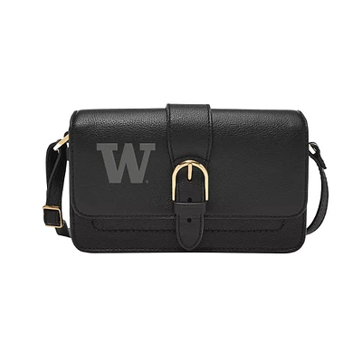Fossil  Washington Huskies Zoey Leather Small Flap Crossbody Bag