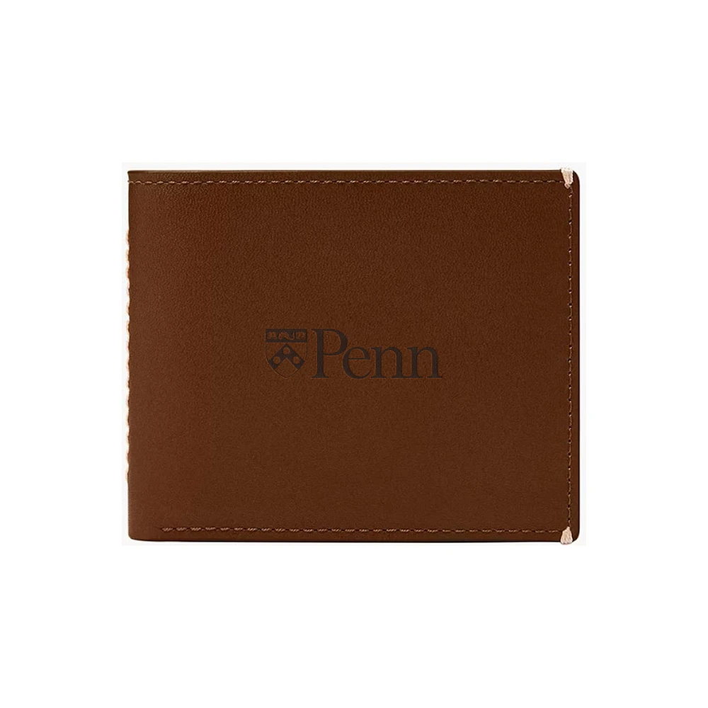Fossil Pennsylvania Quakers Westover Leather Bifold Flip Wallet