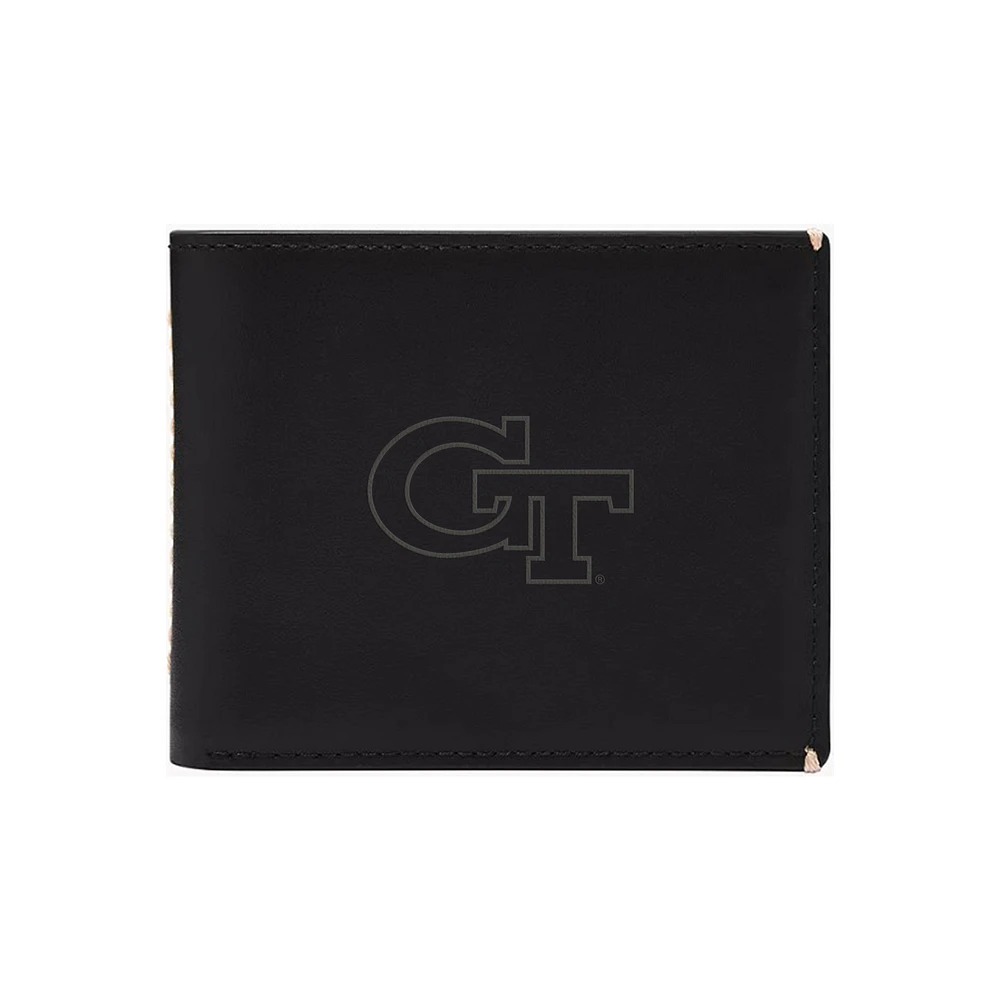 Fossil Georgia Tech Yellow Jackets Westover Leather Bifold Flip Wallet