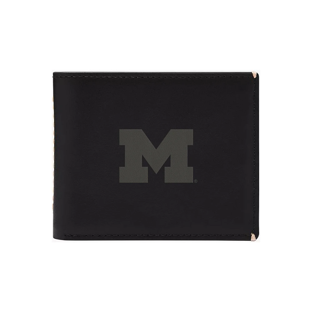 Fossil Michigan Wolverines Westover Leather Bifold Flip Wallet