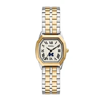 Fossil  Michigan Wolverines Harlow Three-Hand Two-Tone Stainless Steel Watch