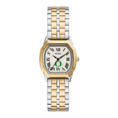 Fossil  Oregon Ducks Harlow Three-Hand Two-Tone Stainless Steel Watch