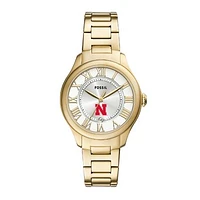 Fossil  Nebraska Huskers Gilmore Gold Stainless Steel Watch