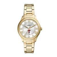 Fossil  Texas Tech Red Raiders Gilmore Gold Stainless Steel Watch
