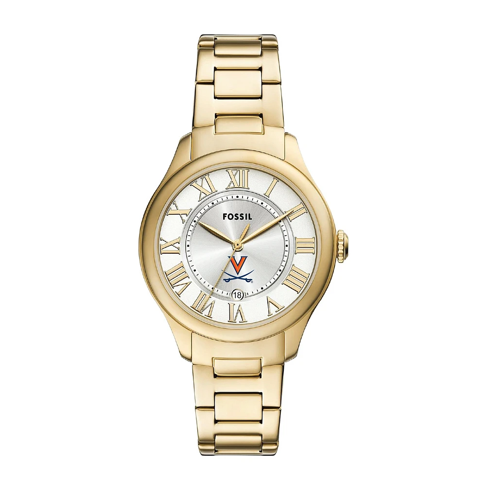Fossil Virginia Cavaliers Gilmore Gold Stainless Steel Watch