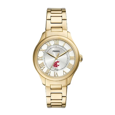 Fossil  Washington State Cougars Gilmore Gold Stainless Steel Watch