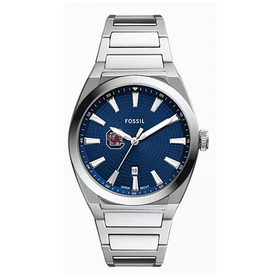 Fossil  South Carolina Gamecocks Everett Three-Hand Date Stainless Steel Watch
