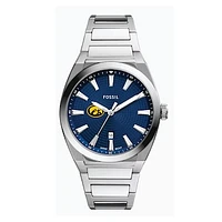 Fossil  Iowa Hawkeyes Everett Three-Hand Date Stainless Steel Watch