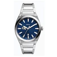 Fossil  Georgia Tech Yellow Jackets Everett Three-Hand Date Stainless Steel Watch