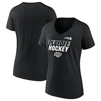 Women's Black Los Angeles Kings 2025 Stanley Cup Playoffs Breakout V-Neck T-Shirt