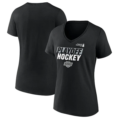 Women's Black Los Angeles Kings 2025 Stanley Cup Playoffs Breakout V-Neck T-Shirt