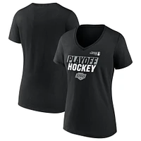 Women's Black Los Angeles Kings 2025 Stanley Cup Playoffs Breakout V-Neck T-Shirt