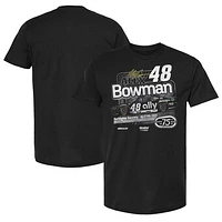 Men's Hendrick Motorsports Team Collection Black Alex Bowman Ally Darlington Throwback Car T-Shirt