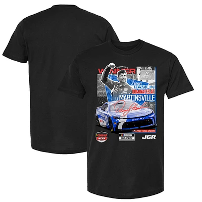 Men's Checkered Flag Sports Black Denny Hamlin 2025 Cookout 400 Race Winner T-Shirt