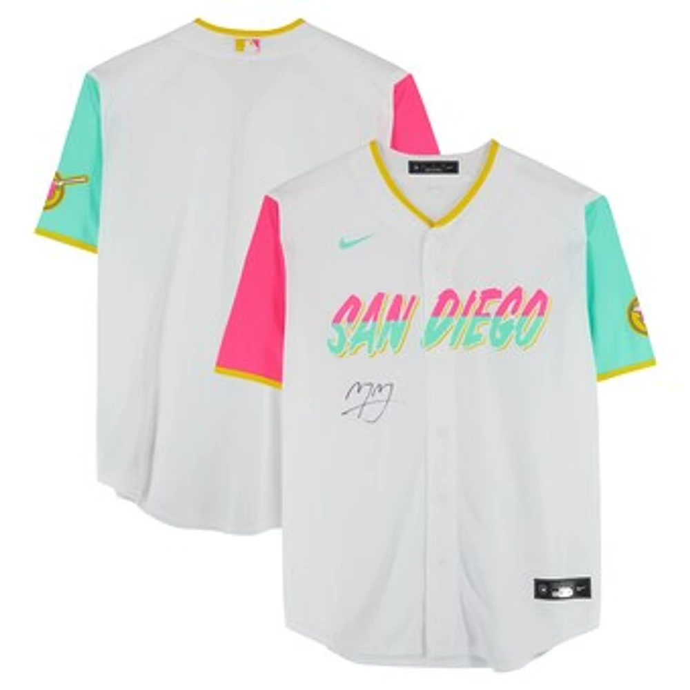 Manny Machado San Diego Padres Autographed White Nike City Connect Replica Jersey - Signature on Front