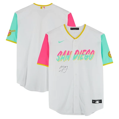 Manny Machado San Diego Padres Autographed White Nike City Connect Replica Jersey - Signature on Front