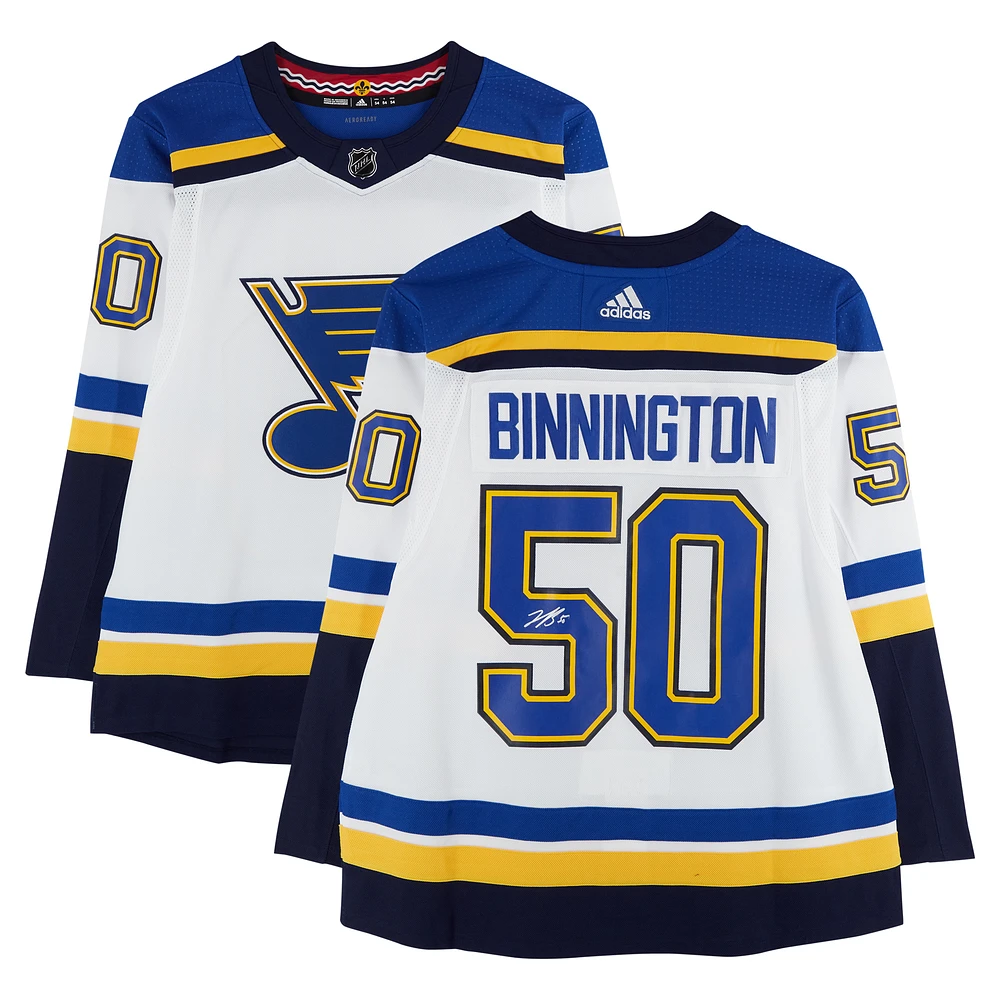 Jordan Binnington St. Louis Blues Autographed White adidas Jersey