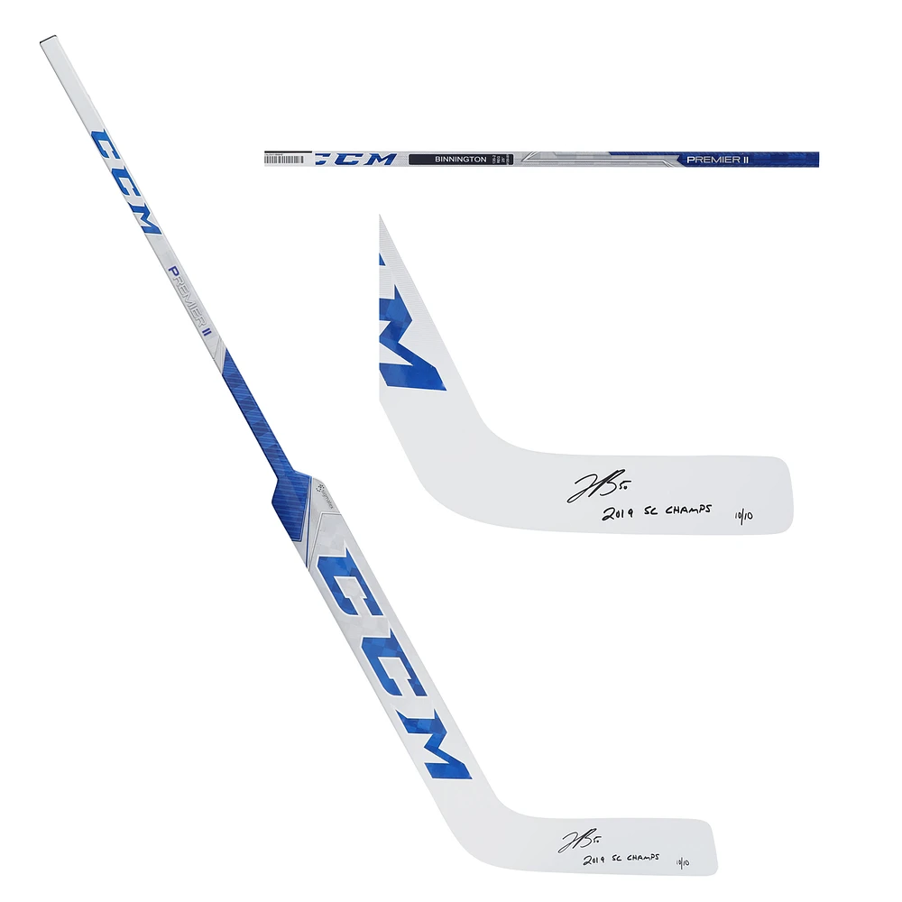 Jordan Binnington St. Louis Blues Autographed CCM Game Model Hockey Stick with "2019 SC Champs" Inscription - Limited Edition #10/10