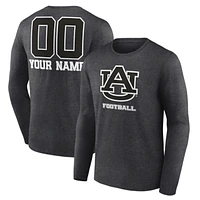 Men's Charcoal Auburn Tigers Personalized Name & Number Monochrome Long Sleeve T-Shirt