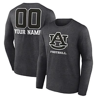 Men's Charcoal Auburn Tigers Personalized Name & Number Monochrome Long Sleeve T-Shirt